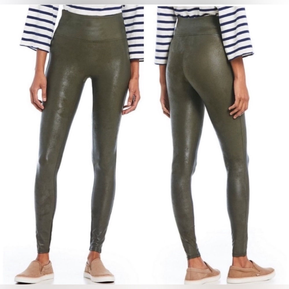Rich Olive Leather Spanx Size Medium Petite